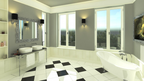 Klasszikus stílusú fürdőszoba